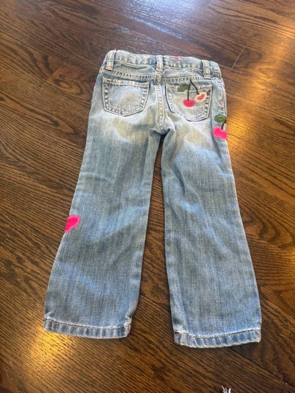 GAP Light Wash Jeans with Pink Cherry Appliqués